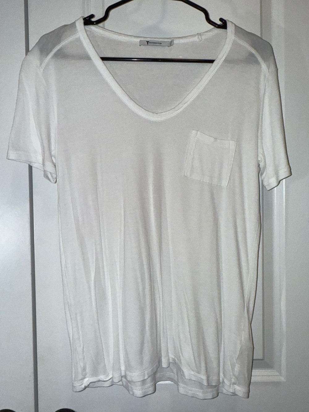 T by Alexander Wang | Classic V-Neck Pocket Tee White | Size XS